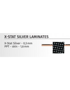 PLAQUE POLYURETHANE PPT® CHAIR 1.6MM + FIBRE ARGENT X-STAT 0.5MM