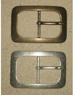 BOUCLE CEINTURE ZAMAK ACIER IM 7278 LARGEUR 40MM VIEIL ARGENT