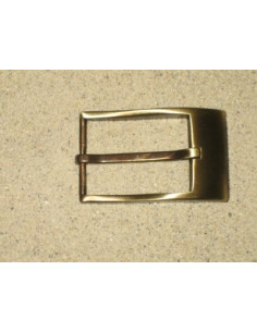 BOUCLE CEINTURE ZAMAK ACIER P1218 LARGEUR 30MM OR VIEILLI SATINE