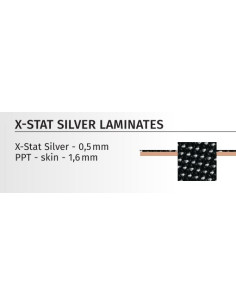 PLAQUE POLYURETHANE PPT® CHAIR 1.6MM + FIBRE ARGENT X-STAT 0.5MM