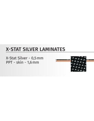 PLAQUE POLYURETHANE PPT® CHAIR 1.6MM + FIBRE ARGENT X-STAT 0.5MM