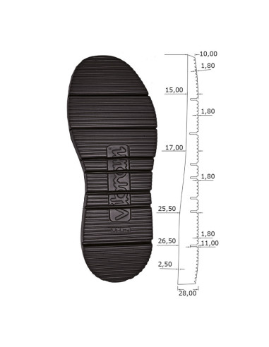 SEMELLE COMPENSEE CAOUTCHOUC 9105 GLOXY CUT - VIBRAM