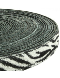 COURROIE CUIR 20MM / POIL DE VACHE - FACON ZEBRE