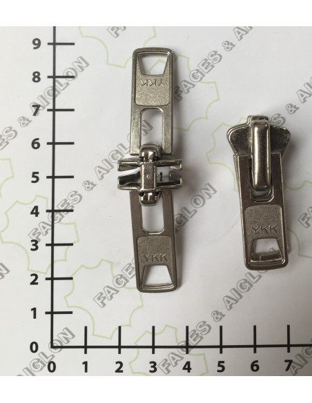 CURSEUR GEANT DOUBLE TIRETTE - col. NICKEL