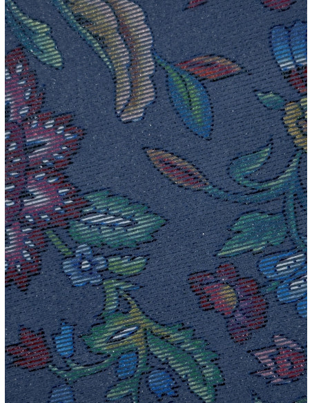 CROUTE CROUPON VELOURS IMPRIME FLEUR BLEUE - 1.0/1.2MM