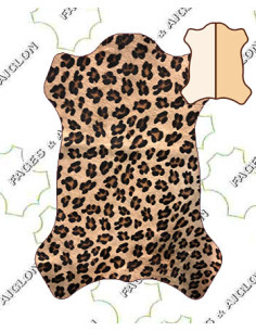 DEMI-PEAU BOVIN POILS SERIGRAPHIE LEOPARD