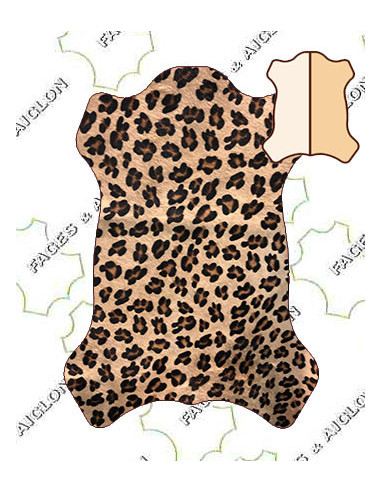 DEMI-PEAU BOVIN POILS SERIGRAPHIE LEOPARD