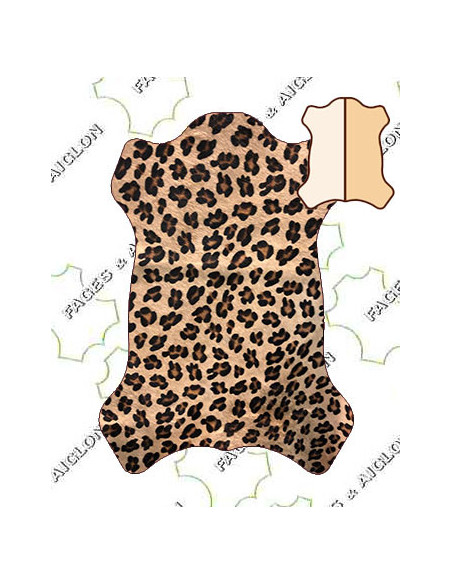 DEMI-PEAU BOVIN POILS SERIGRAPHIE LEOPARD