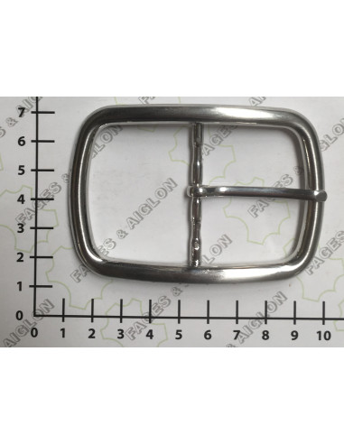 BOUCLE CEINTURE ZAMAK ACIER SI 20729 LARGEUR 45MM NICKEL SATINE