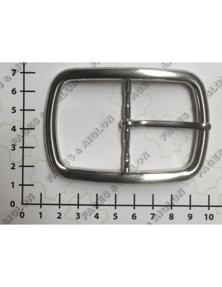 BOUCLE CEINTURE ZAMAK ACIER SI 20729 LARGEUR 45MM NICKEL SATINE