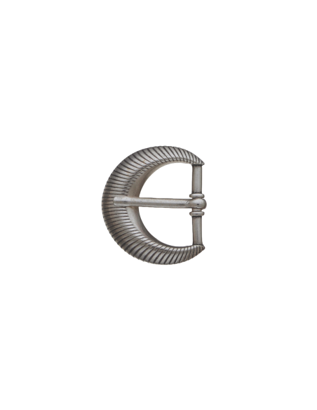 BOUCLE CEINTURE ZAMAK ACIER BYM 101816 VIEIL ARGENT