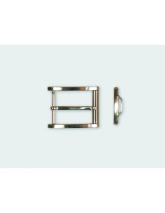 BOUCLE CEINTURE ZAMAK ACIER MG 10657 LARGEUR 35MM NICKEL SATINE
