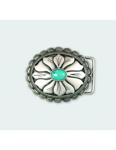 BOUCLE CEINTURE ZAMAK ACIER MG 10823 LARGEUR 40MM VIEIL ARGENT