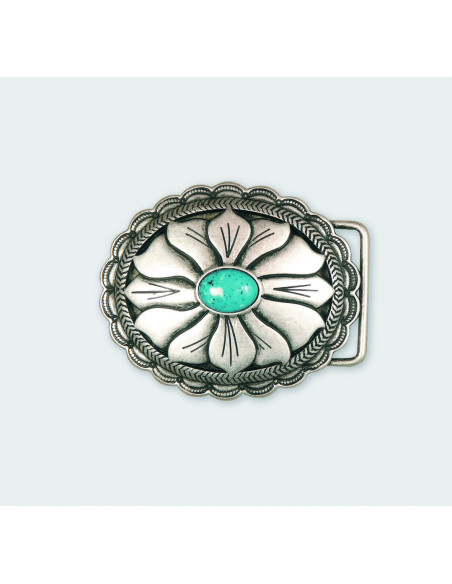 BOUCLE CEINTURE ZAMAK ACIER MG 10823 LARGEUR 40MM VIEIL ARGENT