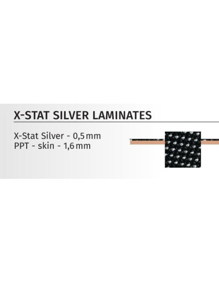 PLAQUE POLYURETHANE PPT® CHAIR 1.6MM + FIBRE ARGENT X-STAT 0.5MM