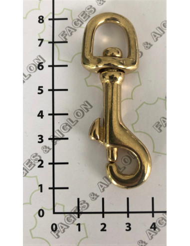 MOUSQUETON LAITON TOURNANT A POMPE/TIRETTE - BELIERE DEMI-RONDE 1375
