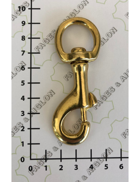 MOUSQUETON LAITON TOURNANT A POMPE/TIRETTE - BELIERE DEMI-RONDE 2083