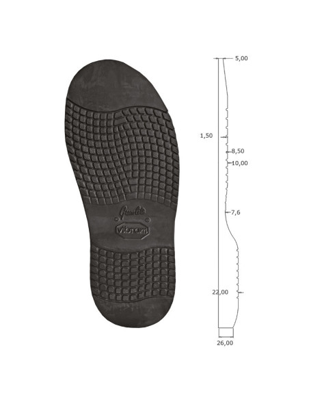 SEMELLE MONOBLOC GUMLITE 2668 HEIDELBERG NOIR OU MARRON - VIBRAM