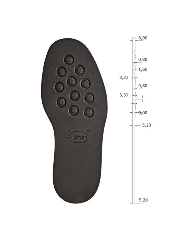 SEMELLE PLATE CAOUTCHOUC 2055 ETON 50/52 TAILLE 14 - VIBRAM