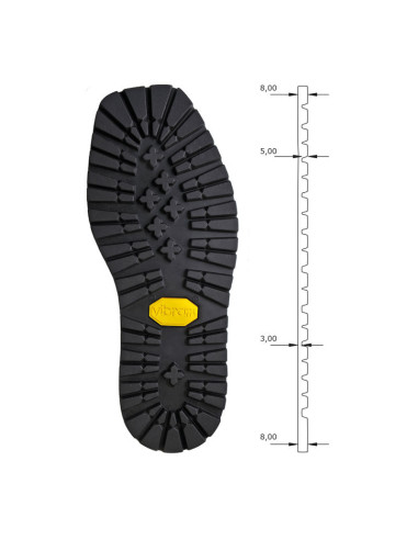 SEMELLE MONOBLOC CAOUTCHOUC NOIR 1220 JANKUAT - VIBRAM