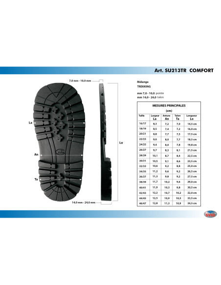SEMELLE MONOBLOC CAOUTCHOUC 213 COMFORT VALPO NOIR - 24 AU 27 - SVIG