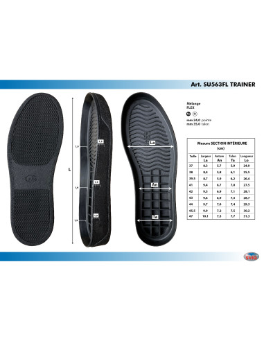 SEMELLE CUVETTE CAOUTCHOUC 563 TRAINER BLANC - SVIG