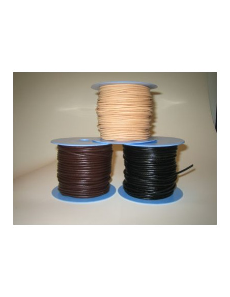 LACET CUIR ROND 3MM BOBINE 25M