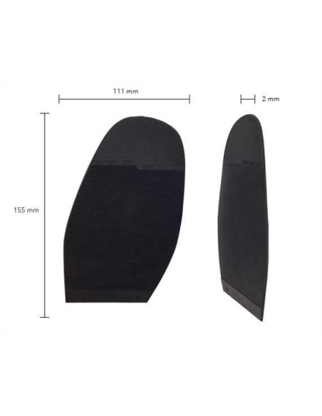 PATIN - DEMI-SEMELLE CAOUTCHOUC ANIC/SEMLUX 2MM - TOPY