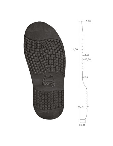 SEMELLE MONOBLOC GUMLITE 2668 HEIDELBERG NOIR OU MARRON - VIBRAM
