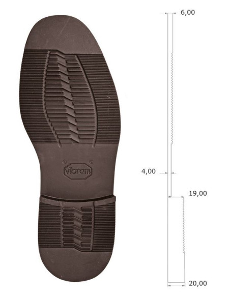 SEMELLE MONOBLOC CAOUTCHOUC 2094 LIENZ MARRON - VIBRAM