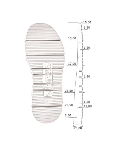 SEMELLE COMPENSEE CAOUTCHOUC 9105 GLOXY CUT - VIBRAM