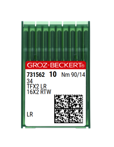 AIGUILLE 34 LR GROZ-BECKERT CUIR TRANCHANTE BISEAUTEE PAR 10