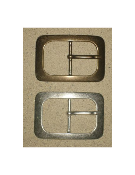 BOUCLE CEINTURE ZAMAK ACIER IM 7278 LARGEUR 40MM VIEIL ARGENT