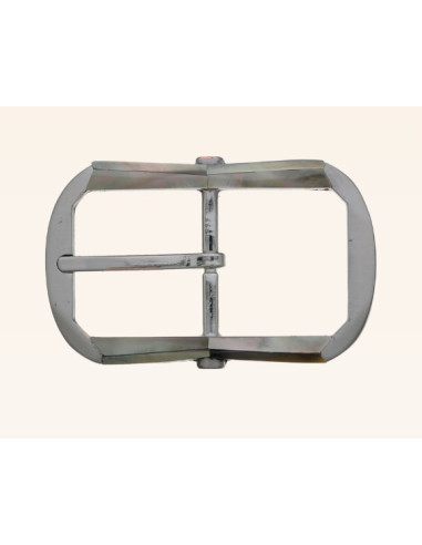 BOUCLE CEINTURE ZAMAK ACIER BYM 101654 NICKEL SATINE