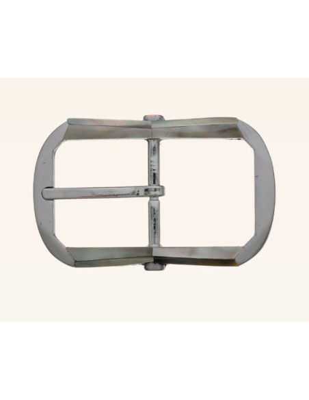 BOUCLE CEINTURE ZAMAK ACIER BYM 101654 NICKEL SATINE