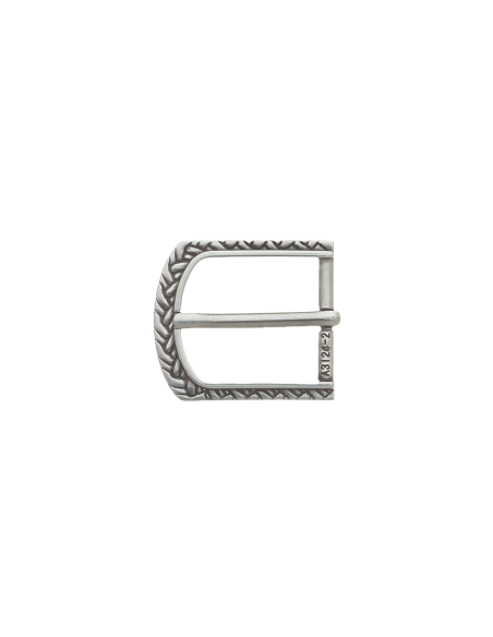 BOUCLE CEINTURE ZAMAK ACIER BYM 101163 VIEIL ARGENT
