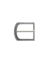 BOUCLE CEINTURE ZAMAK ACIER BYM 101163 VIEIL ARGENT