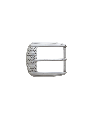 BOUCLE CEINTURE ZAMAK ACIER BYM 101246 LARGEUR 35MM VIEIL ARGENT