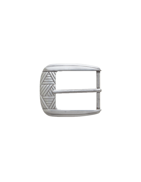 BOUCLE CEINTURE ZAMAK ACIER BYM 101246 LARGEUR 35MM VIEIL ARGENT