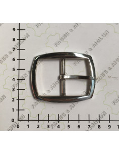 BOUCLE CEINTURE ZAMAK ACIER DZ 1677 LARGEUR 35MM NICKEL