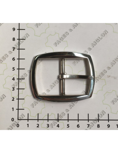 BOUCLE CEINTURE ZAMAK ACIER DZ 1677 LARGEUR 35MM NICKEL