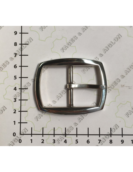 BOUCLE CEINTURE ZAMAK ACIER DZ 1677 LARGEUR 35MM NICKEL