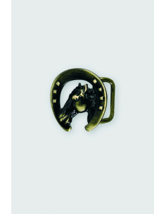 BOUCLE CEINTURE ZAMAK ACIER FB 32133 TETE CHEVAL LARGEUR 30MM