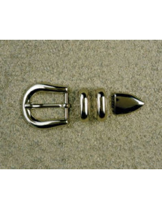 BOUCLE CEINTURE ZAMAK ACIER FB 1097 3 PARTIES 20MM NICKEL