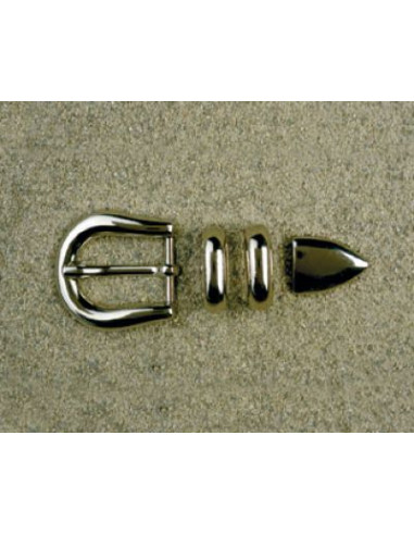 BOUCLE CEINTURE ZAMAK ACIER FB 1097 3 PARTIES 20MM NICKEL