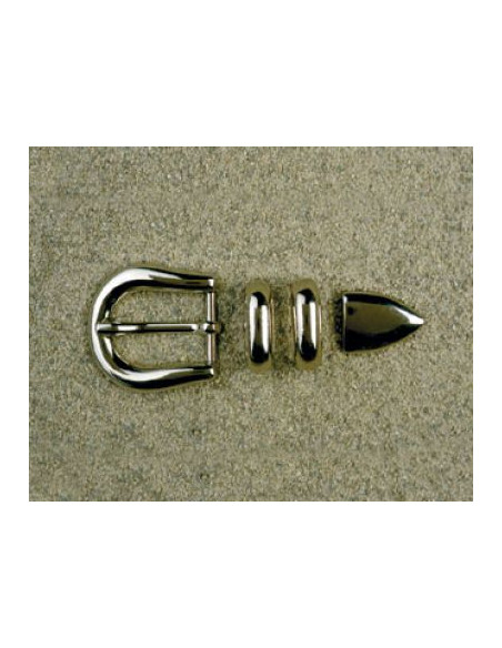 BOUCLE CEINTURE ZAMAK ACIER FB 1097 3 PARTIES 20MM NICKEL