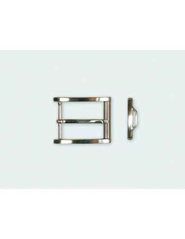 BOUCLE CEINTURE ZAMAK ACIER MG 10657 LARGEUR 35MM NICKEL SATINE