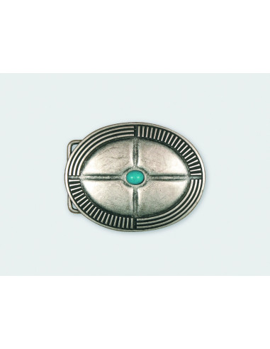 BOUCLE CEINTURE ZAMAK ACIER MG 10809 LARGEUR 40MM VIEIL ARGENT