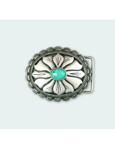 BOUCLE CEINTURE ZAMAK ACIER MG 10823 LARGEUR 40MM VIEIL ARGENT