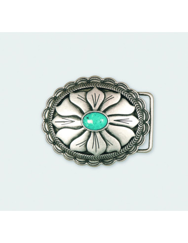 BOUCLE CEINTURE ZAMAK ACIER MG 10823 LARGEUR 40MM VIEIL ARGENT